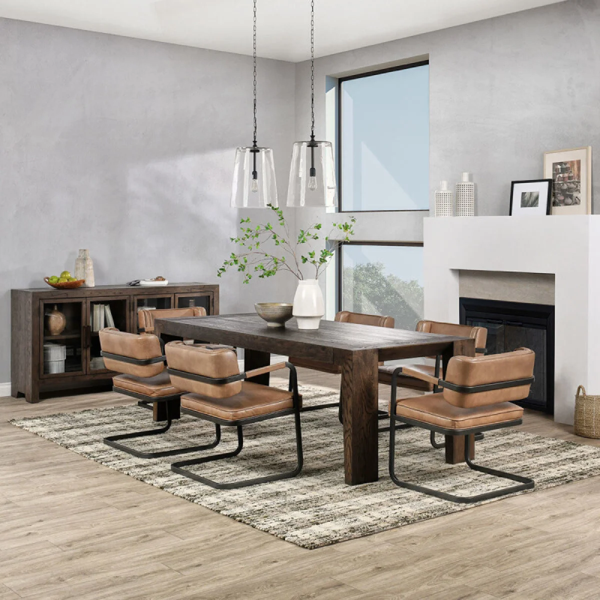 Troy Solid Wood Rectangle Dining Table Dining Tables Brown 10