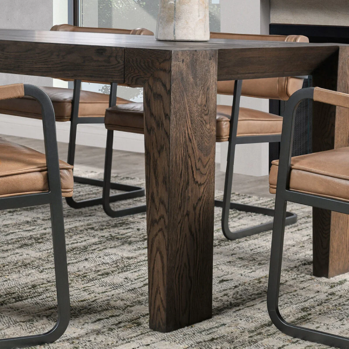 Troy Solid Wood Rectangle Dining Table Dining Tables Brown 12