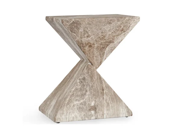 Adler Outdoor Concrete Accent Table Outdoor Tables Brown/Ivory 4