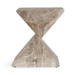 Adler Outdoor Concrete Accent Table Outdoor Tables Brown/Ivory 12
