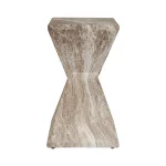 Adler Outdoor Concrete Accent Table Outdoor Tables Brown/Ivory 13