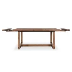 Lyra Pine Wood 80-110" Extension Dining Table Smoke Brown - Image 4
