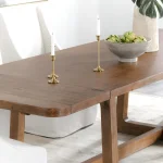 Lyra Pine Wood 80-110" Extension Dining Table Smoke Brown - Image 12