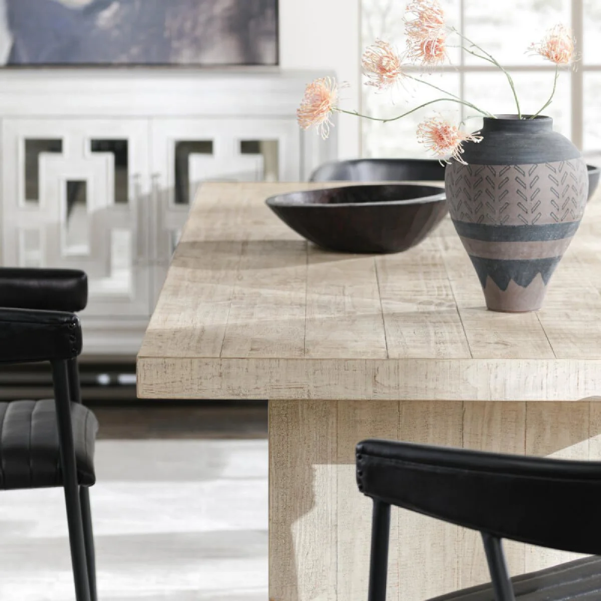 Lynx Solid Wood Rectangle Dining Table Dining Tables Antique White 11
