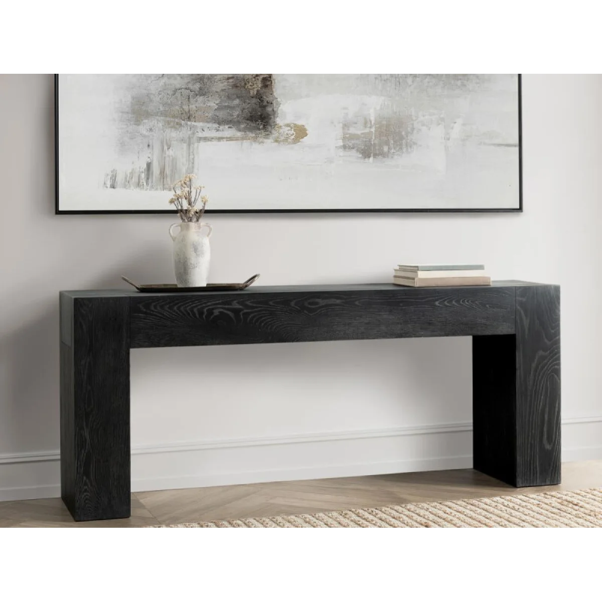 Bristol Solid Wood Rectangle Console Table – Black Console Tables black 14