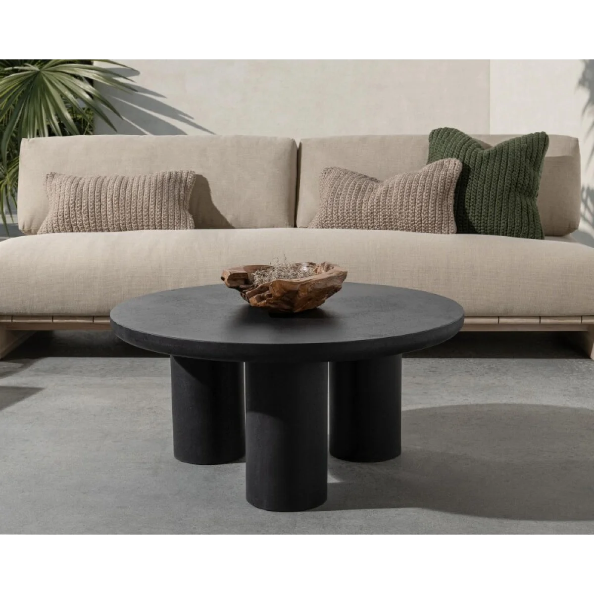 Anzio Outdoor Round Coffee Table Outdoor Tables black 10