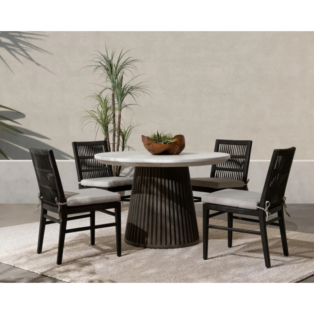 Caspia Outdoor Round Dining Table Outdoor Dining Tables Classic Home 12