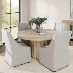 Tiber Solid Wood Round Dining Table Dining Tables Classic Home 18