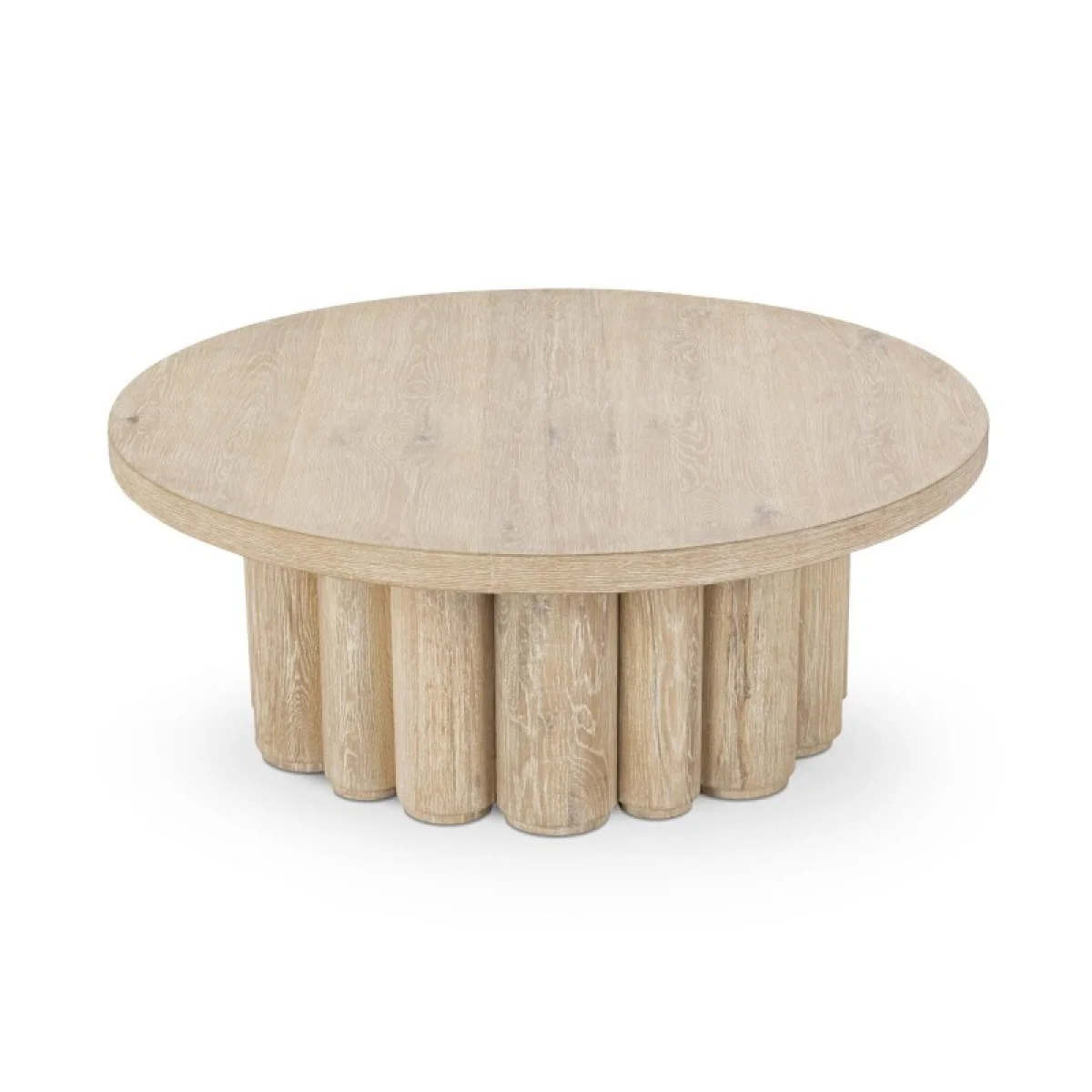 Tiber Solid Wood Round Coffee Table Cocktail & Coffee Tables Classic Home 4
