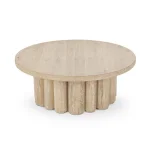 Tiber Solid Wood Round Coffee Table Cocktail & Coffee Tables Classic Home 13