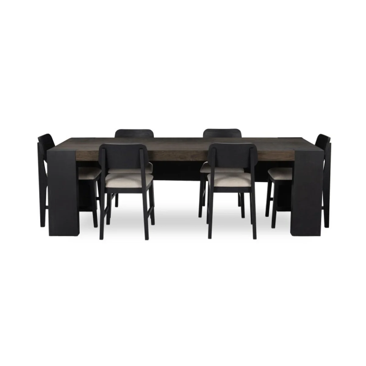 Deaven Solid Wood Rectangle Dining Table Dining Tables black 12