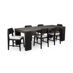 Deaven Solid Wood Rectangle Dining Table Dining Tables black 27