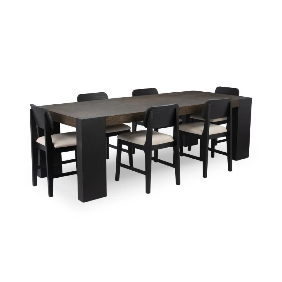 Deaven Solid Wood Rectangle Dining Table Dining Tables black 14