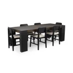 Deaven Solid Wood Rectangle Dining Table Dining Tables black 28