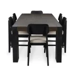 Deaven Solid Wood Rectangle Dining Table Dining Tables black 29