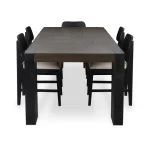 Deaven Solid Wood Rectangle Dining Table Dining Tables black 30