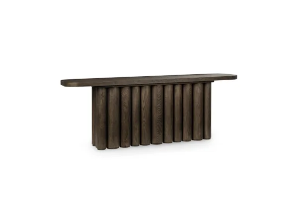 Tiber Solid Wood Rectangle Console Table Console Tables Brown