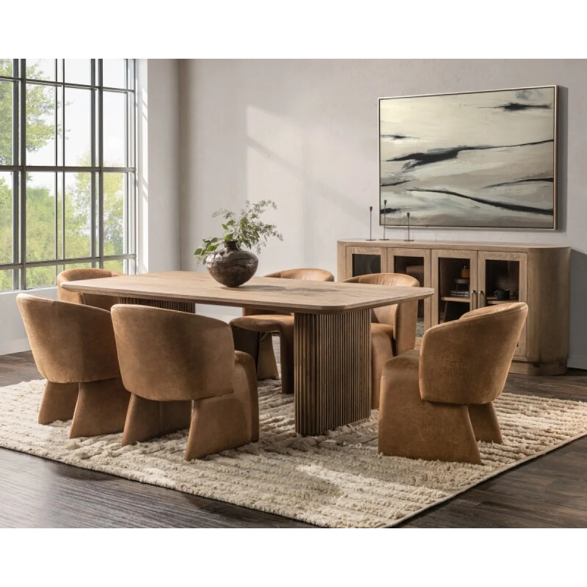 Vander Solid Wood Rectangle Dining Table Dining Tables Brown 13