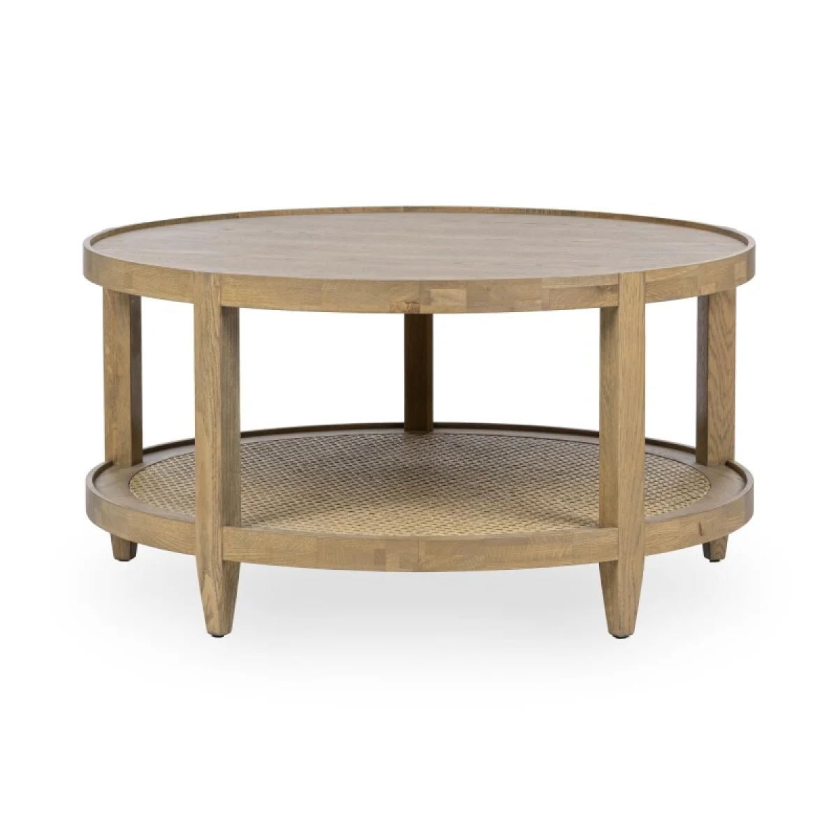 Devin Solid Wood Round Coffee Table Cocktail & Coffee Tables Brown 6