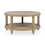 Devin Solid Wood Round Coffee Table Cocktail & Coffee Tables Brown 12
