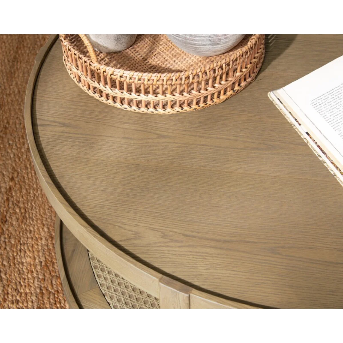 Devin Solid Wood Round Coffee Table Cocktail & Coffee Tables Brown 9