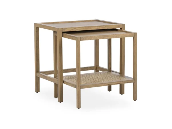 Devin Solid Wood Nesting Accent Tables Table Sets Brown