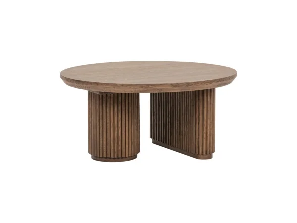 Vander Solid Wood Round Coffee Table Cocktail & Coffee Tables Brown