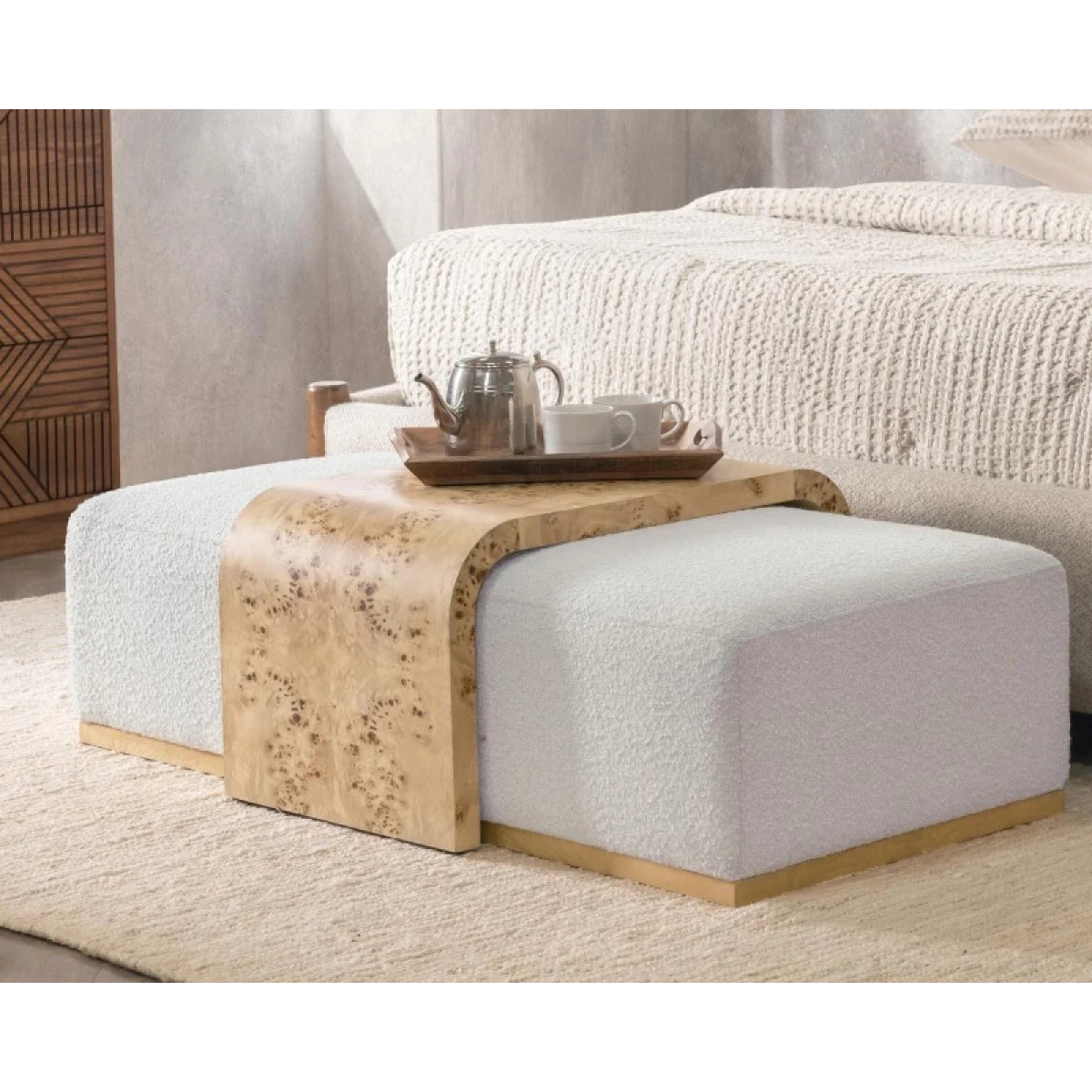 Kenan Rectangle Ottoman Coffee Table Ottomans & Poufs Classic Home 11