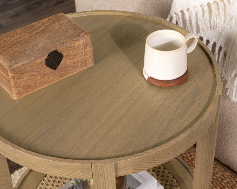 Devin Solid Wood Round End Table End tables Brown 13 Devin Solid Wood Round End Table End tables Brown 13