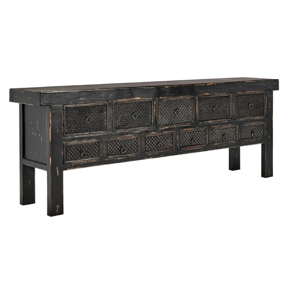 Lahey Solid Wood 11dwr Rectangle Console Table Console Tables Antique Black 4