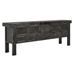 Lahey Solid Wood 11dwr Rectangle Console Table Console Tables Antique Black 15
