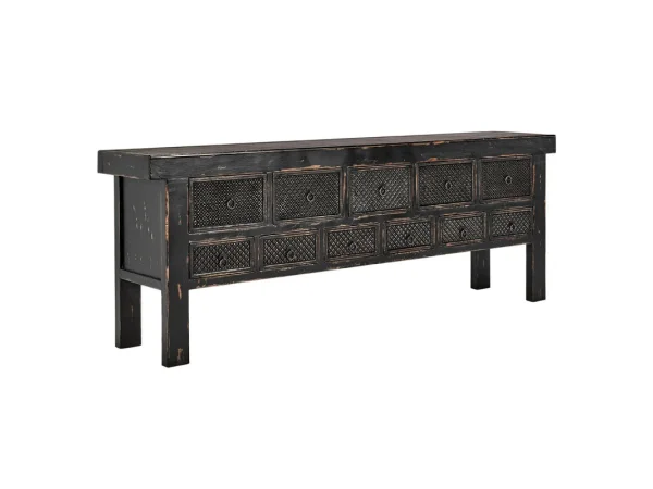 Lahey Solid Wood 11dwr Rectangle Console Table Console Tables Antique Black