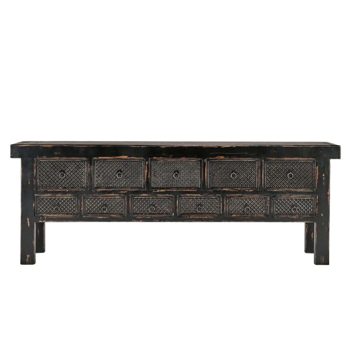 Lahey Solid Wood 11dwr Rectangle Console Table Console Tables Antique Black 6