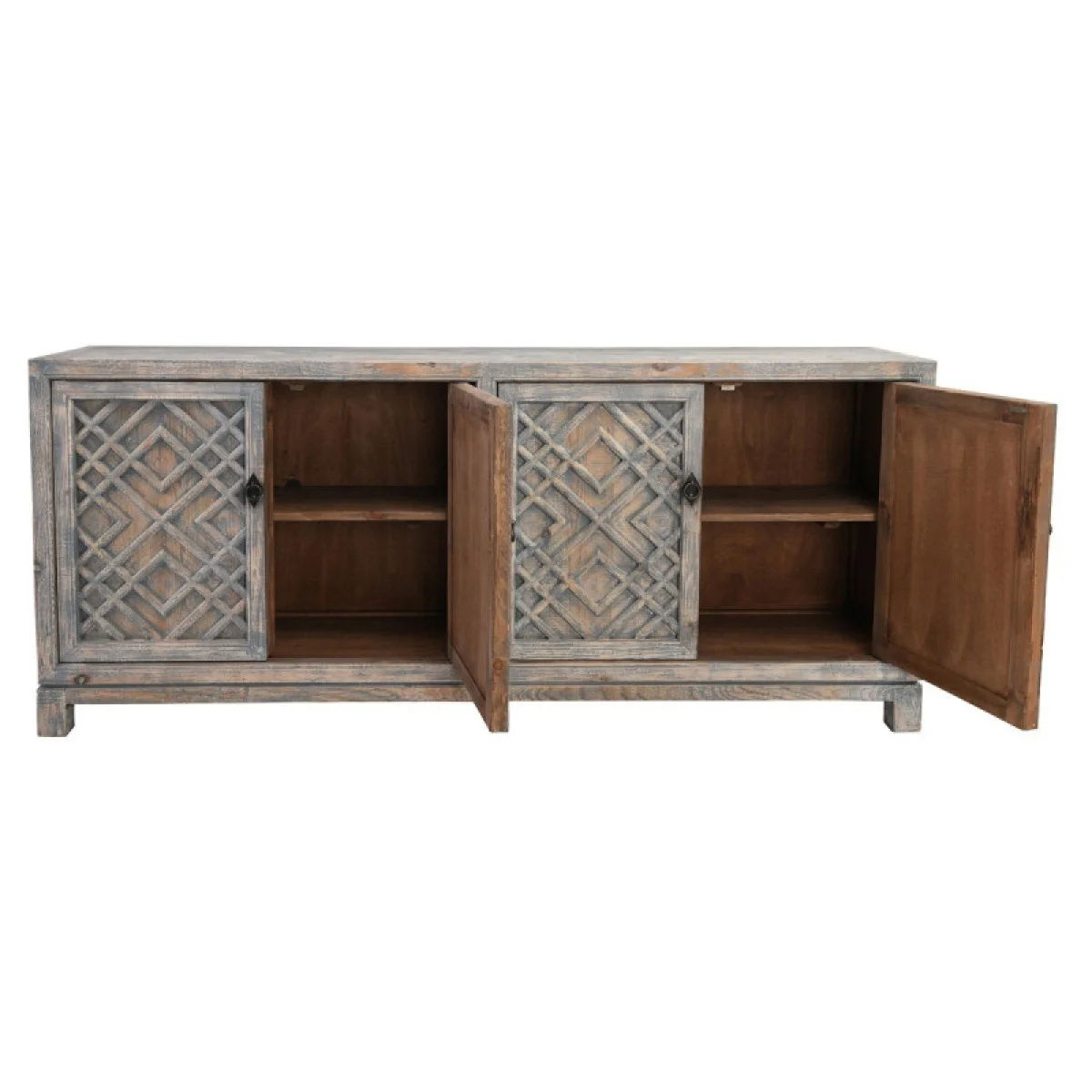 Antigua Solid Wood 4dr Cabinet Dining Storage Antique Blue 7