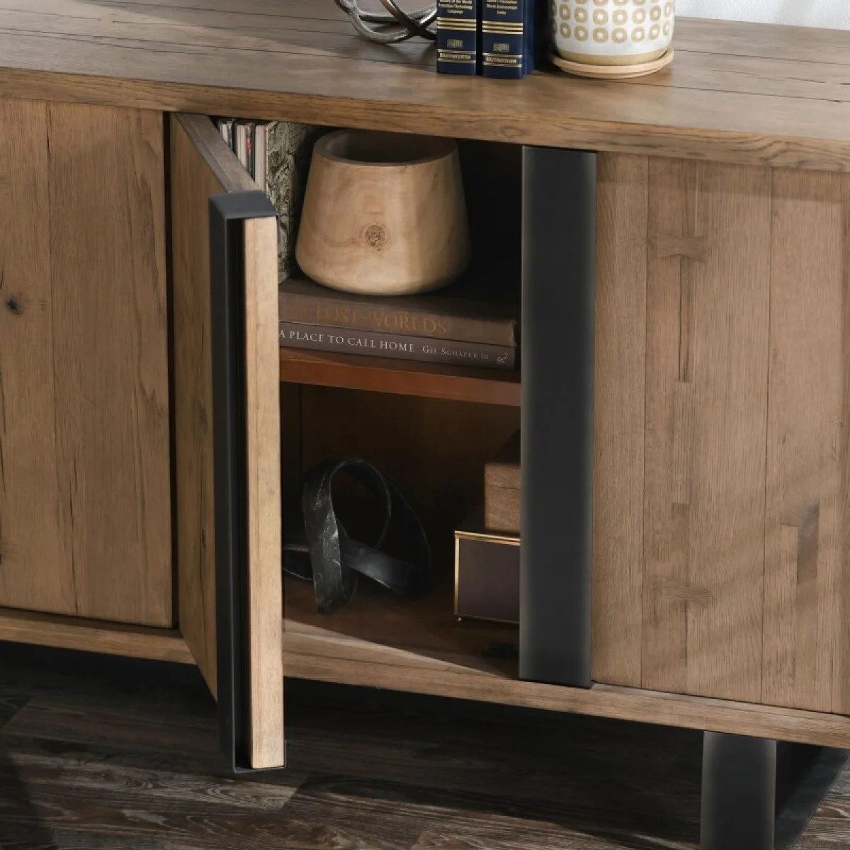 Danica Solid Wood 4dr Buffet Dining Storage Brown 12