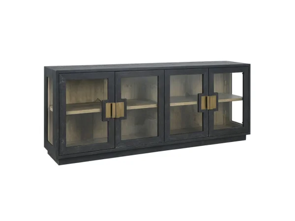 Larson Solid Wood 4dr Cabinet Dining Storage black