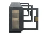 Larson Solid Wood 4dr Cabinet Dining Storage black 18