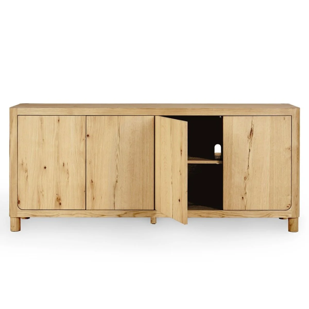 Orlando Solid Wood 4dr Buffet – True Natural Dining Storage Brown 8