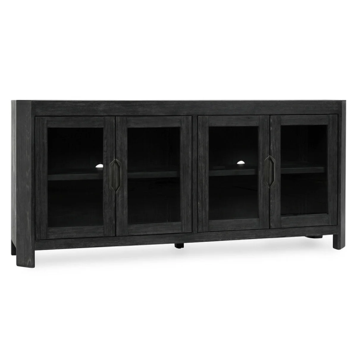 Macarthur Solid Wood 4dr Cabinet Dining Storage Aged Black 4