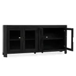 Macarthur Solid Wood 4dr Cabinet Dining Storage Aged Black 18