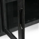 Macarthur Solid Wood 4dr Cabinet Dining Storage Aged Black 20