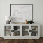 Larson Solid Wood 4dr Cabinet – White Wash Dining Storage Classic Home 15