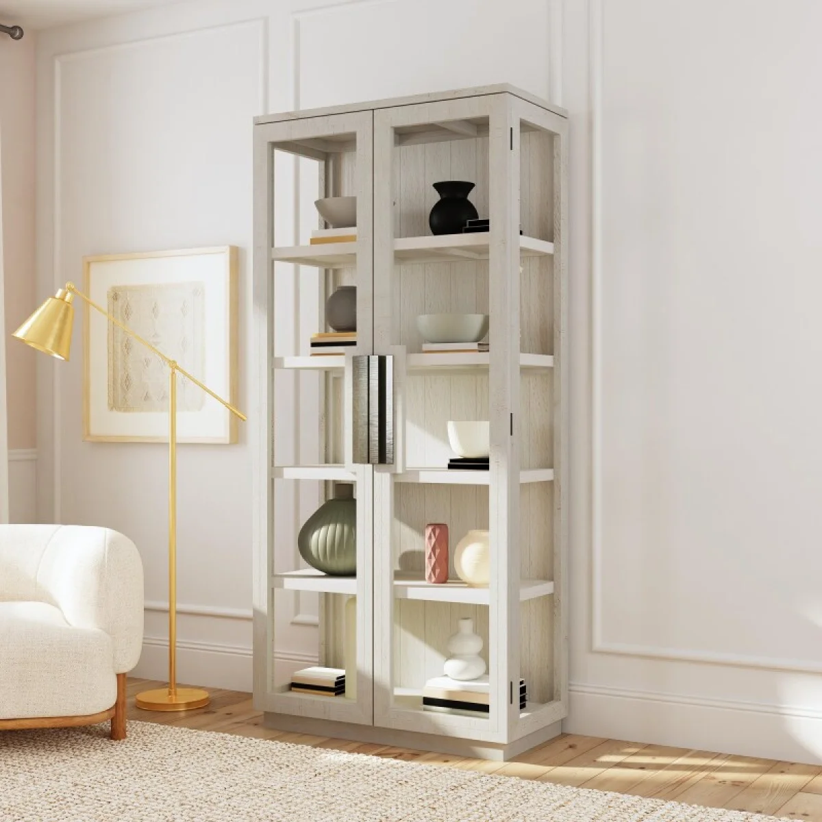 Larson Solid Wood Tall Cabinet – White Accent Furniture Accent Furniture 9