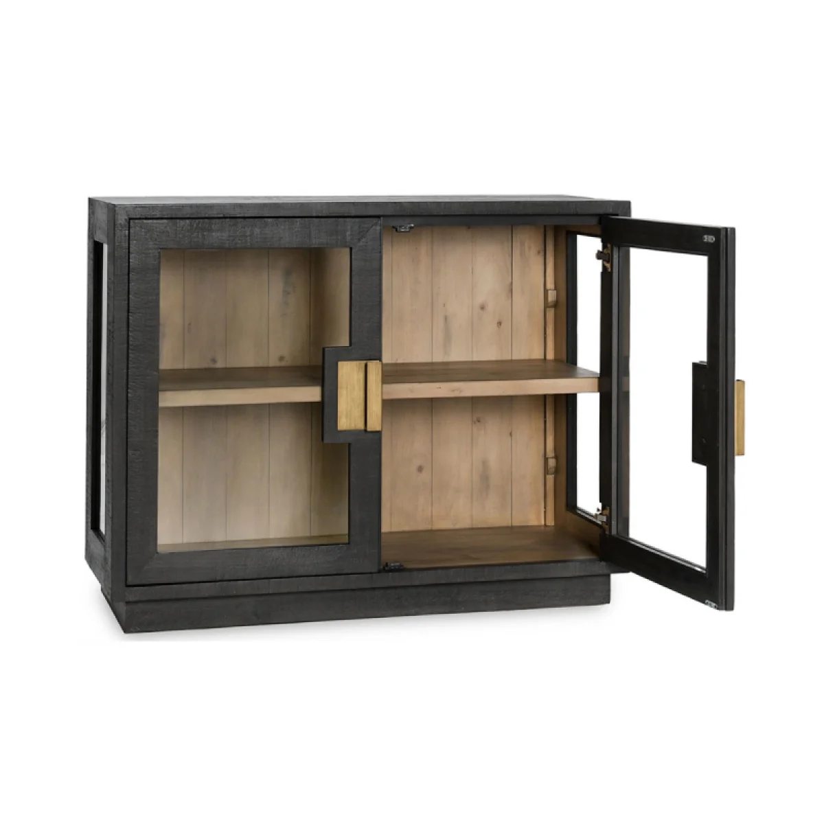 Larson Solid Wood 2dr Cabinet Dining Storage black 8