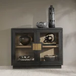 Larson Solid Wood 2dr Cabinet Dining Storage black 25