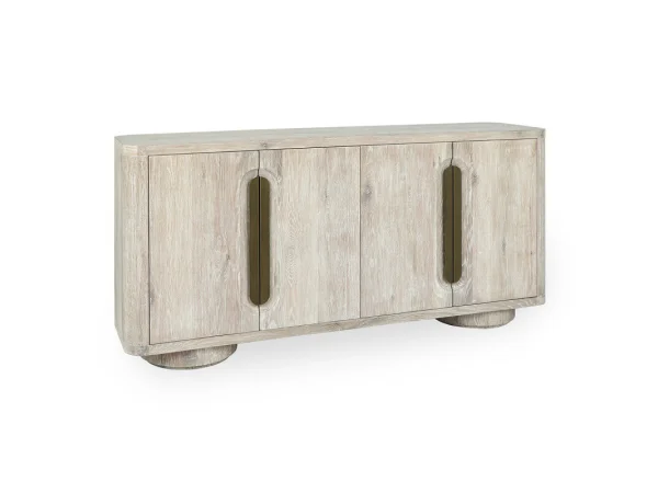 Tiber Solid Wood 4dr Buffet – Cream Washed Dining Storage Classic Home