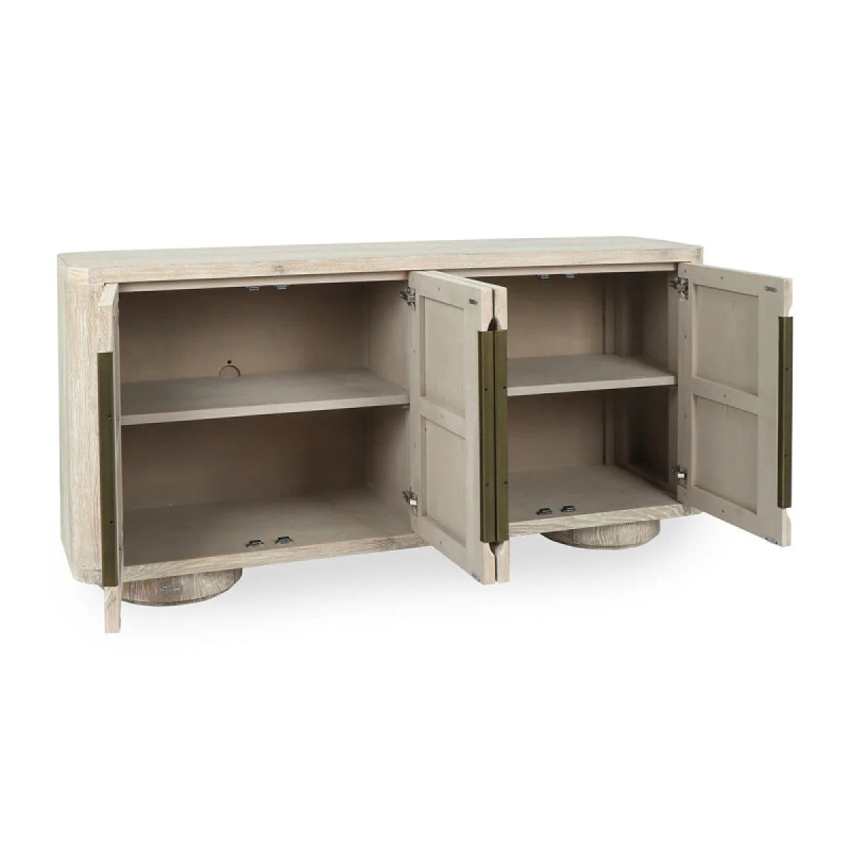 Tiber Solid Wood 4dr Buffet – Cream Washed Dining Storage Classic Home 8