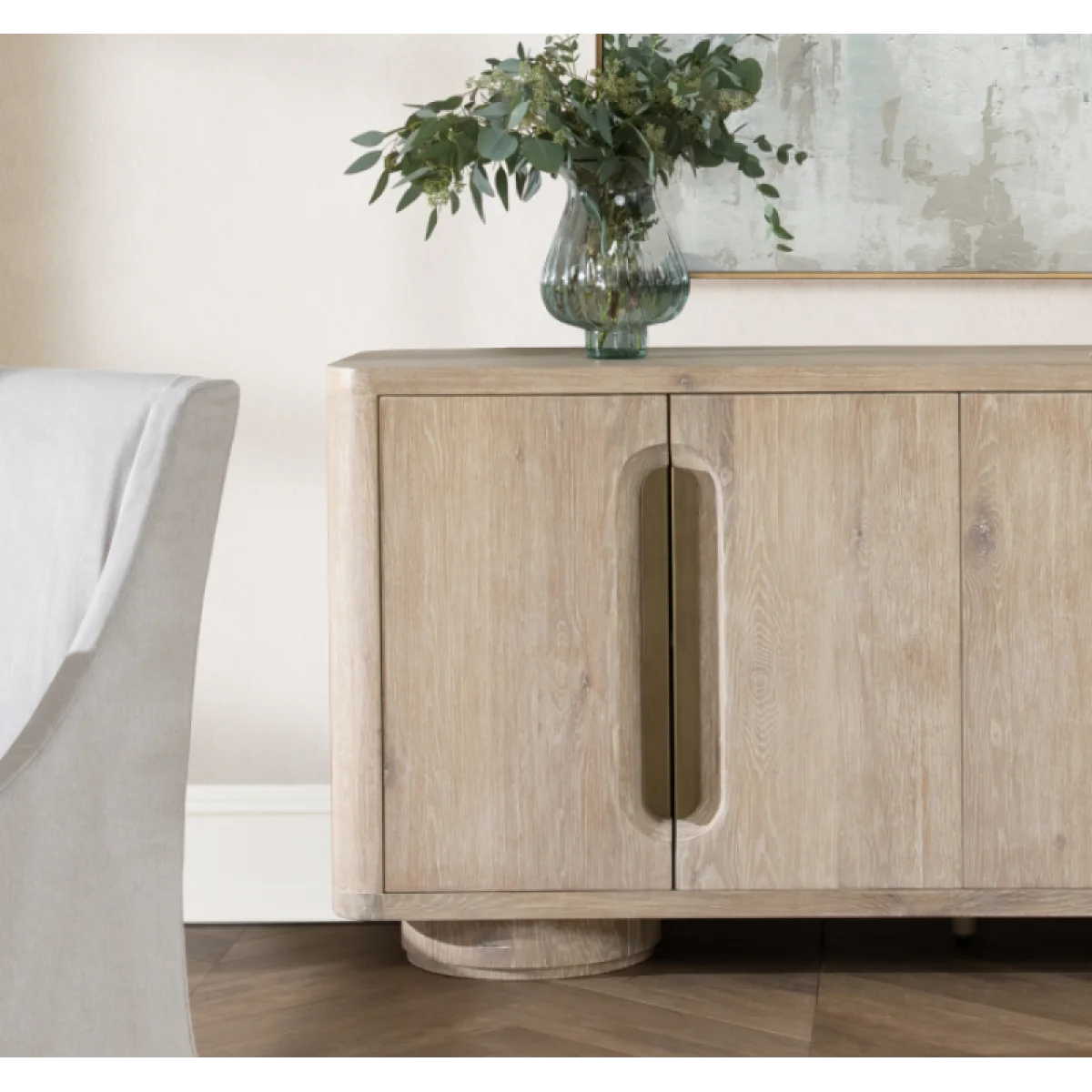 Tiber Solid Wood 4dr Buffet – Cream Washed Dining Storage Classic Home 12