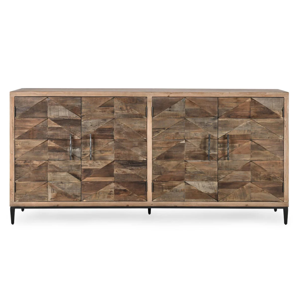 Maverick Solid Wood 4dr Cabinet Dining Storage Brown 6