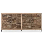 Maverick Solid Wood 4dr Cabinet Dining Storage Brown 17